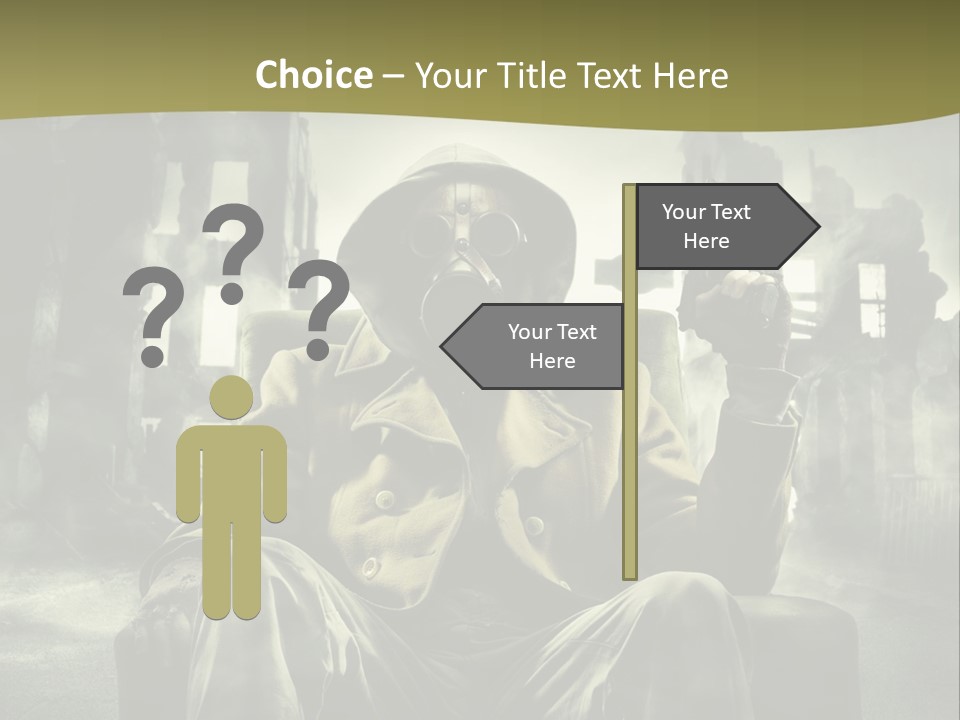 A Man In A Gas Mask Holding A Gun PowerPoint Template