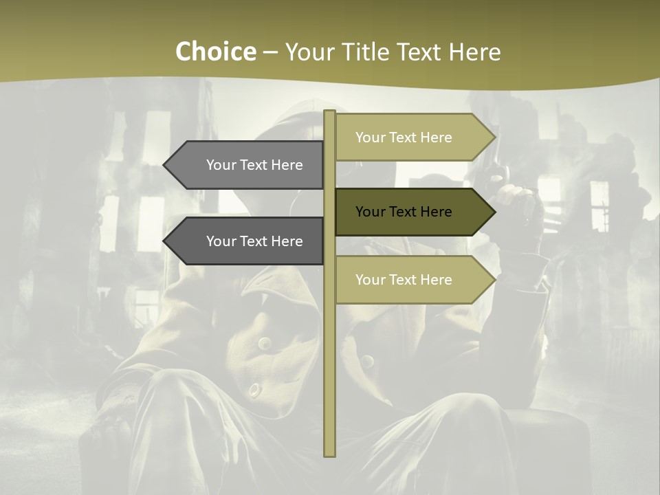 A Man In A Gas Mask Holding A Gun PowerPoint Template