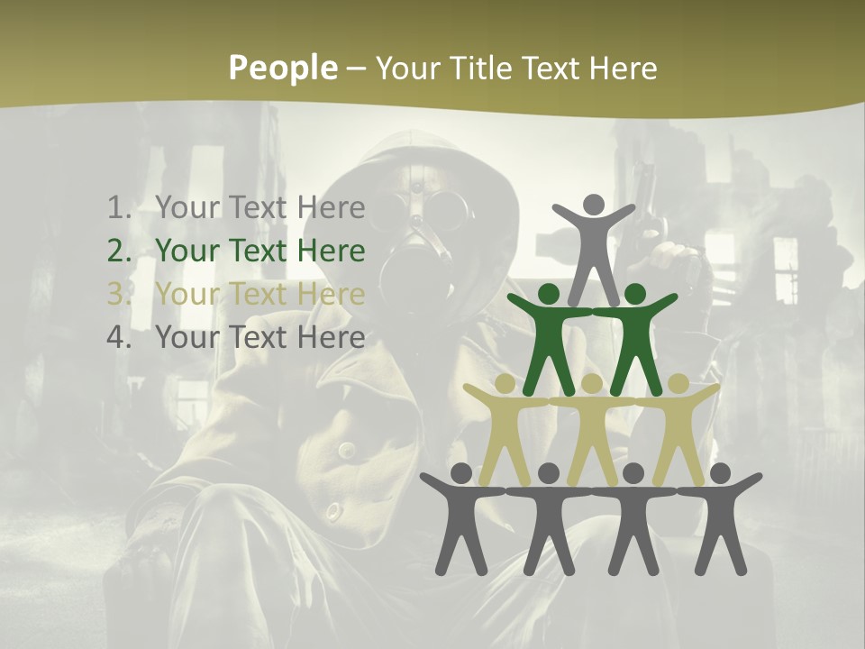 A Man In A Gas Mask Holding A Gun PowerPoint Template