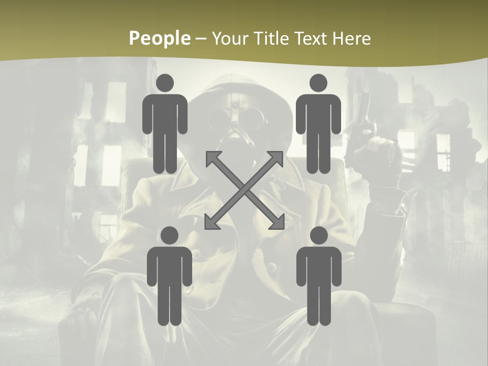 A Man In A Gas Mask Holding A Gun PowerPoint Template
