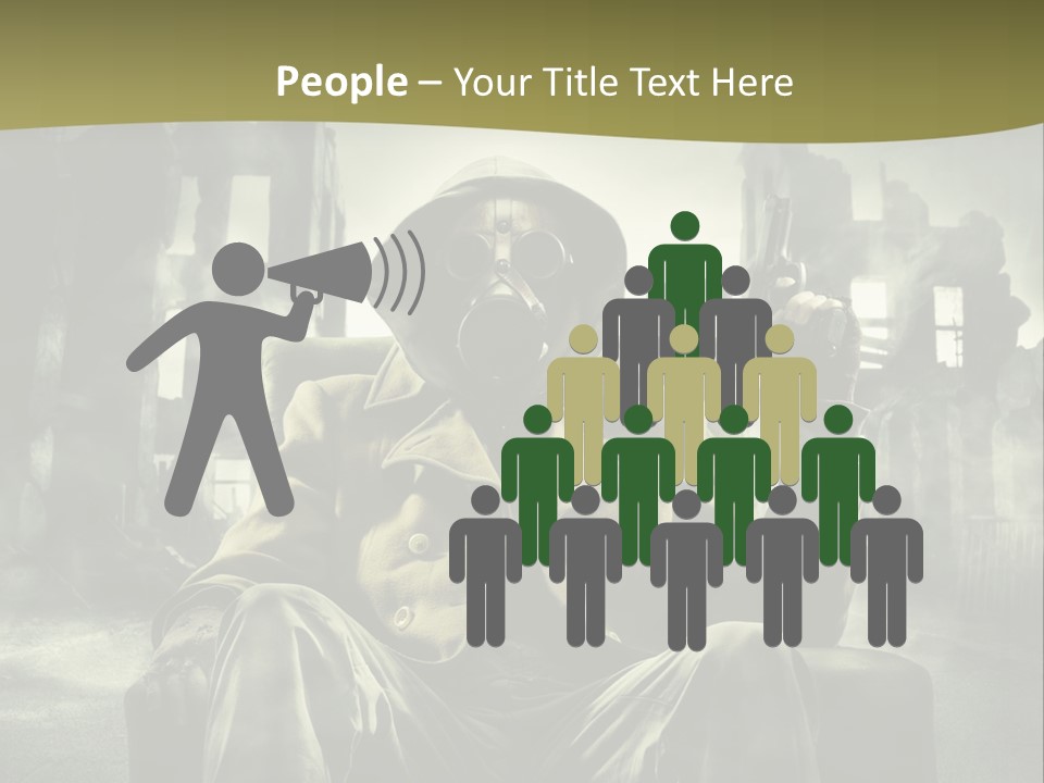 A Man In A Gas Mask Holding A Gun PowerPoint Template