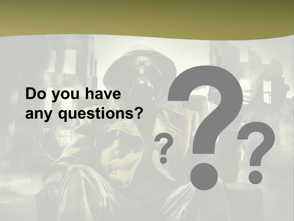 A Man In A Gas Mask Holding A Gun PowerPoint Template