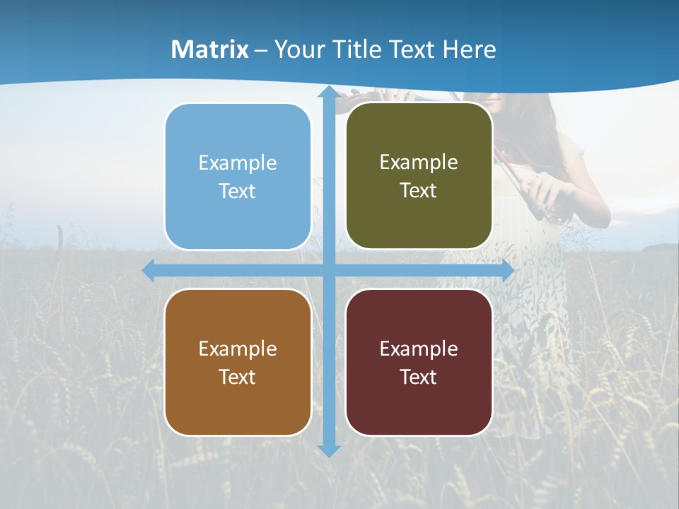 A Woman Playing Violin In A Field Of Wheat PowerPoint Template