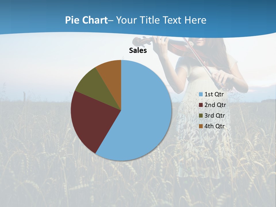 A Woman Playing Violin In A Field Of Wheat PowerPoint Template