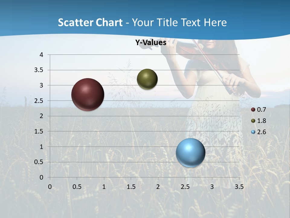 A Woman Playing Violin In A Field Of Wheat PowerPoint Template