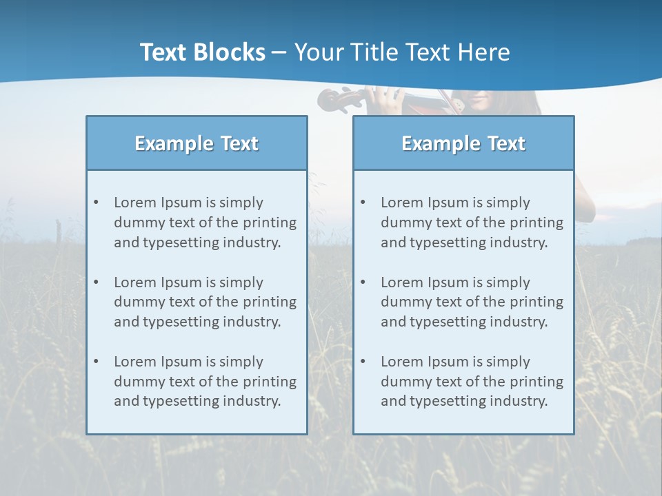 A Woman Playing Violin In A Field Of Wheat PowerPoint Template