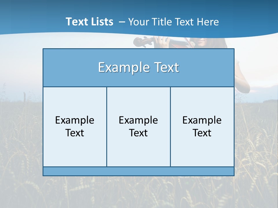 A Woman Playing Violin In A Field Of Wheat PowerPoint Template