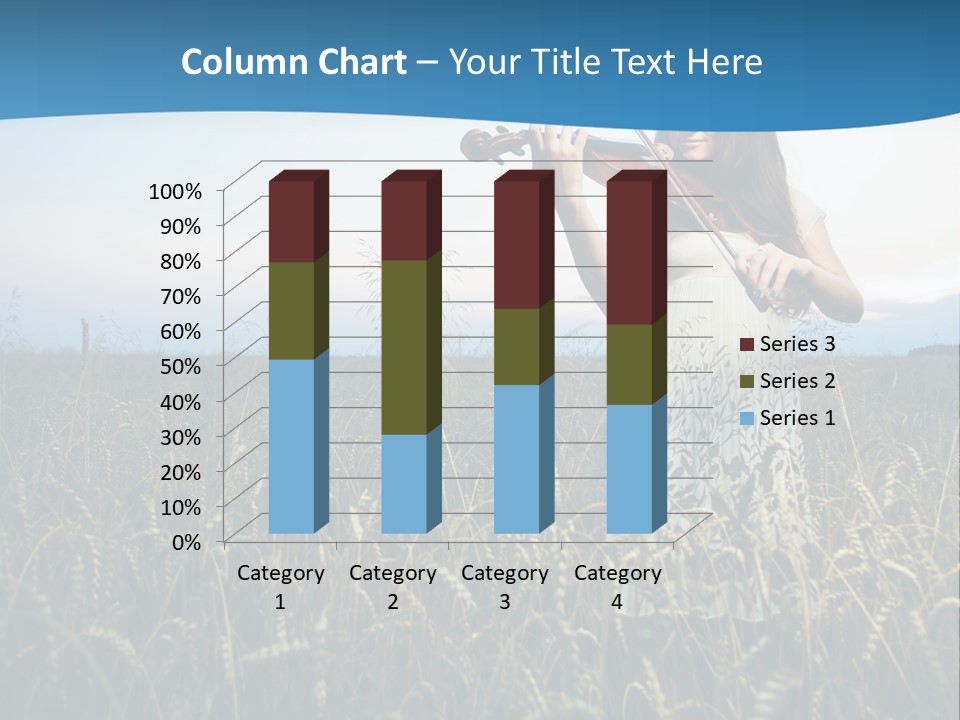 A Woman Playing Violin In A Field Of Wheat PowerPoint Template