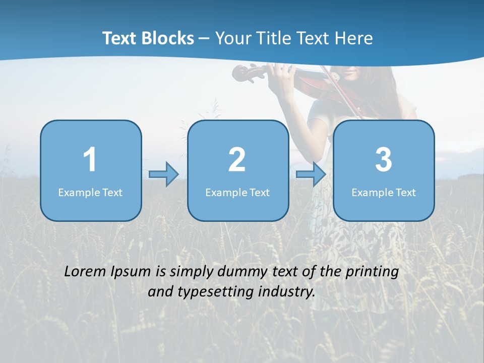 A Woman Playing Violin In A Field Of Wheat PowerPoint Template