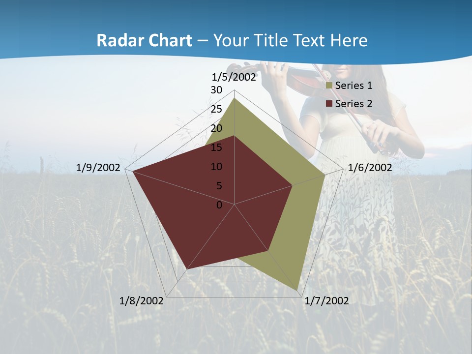 A Woman Playing Violin In A Field Of Wheat PowerPoint Template