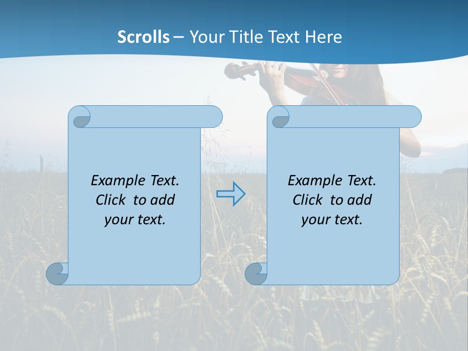 A Woman Playing Violin In A Field Of Wheat PowerPoint Template