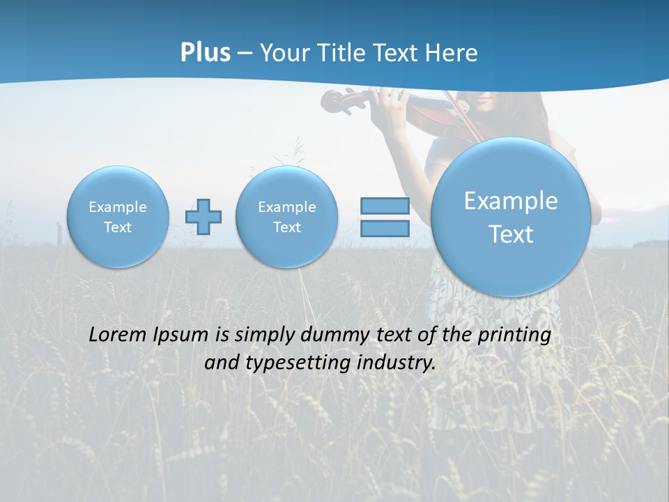 A Woman Playing Violin In A Field Of Wheat PowerPoint Template