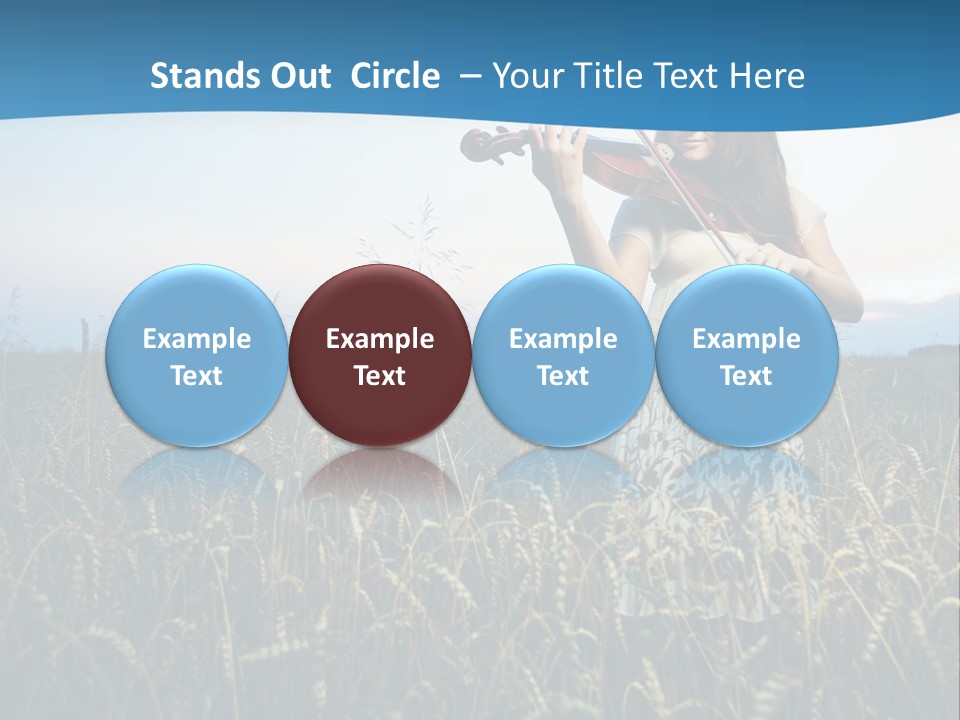 A Woman Playing Violin In A Field Of Wheat PowerPoint Template