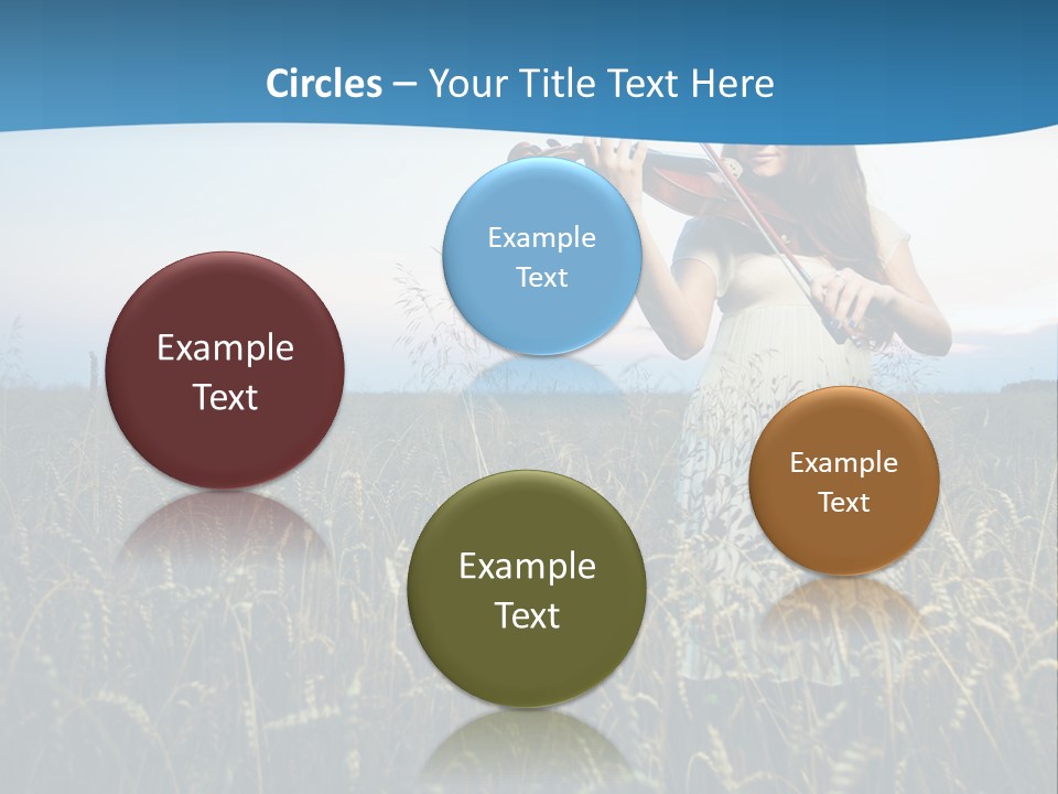 A Woman Playing Violin In A Field Of Wheat PowerPoint Template