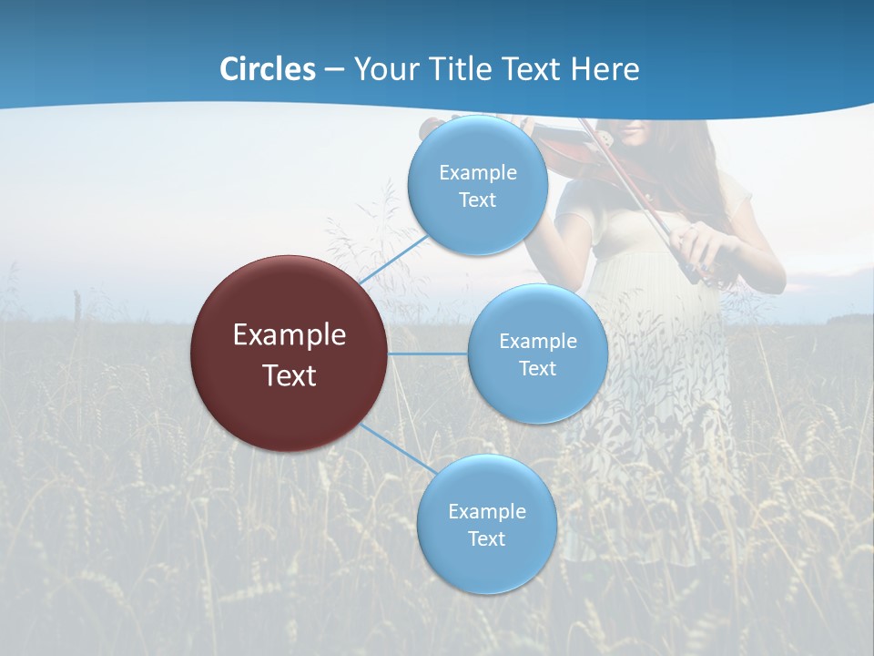 A Woman Playing Violin In A Field Of Wheat PowerPoint Template