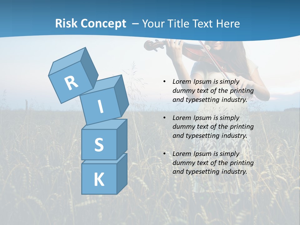 A Woman Playing Violin In A Field Of Wheat PowerPoint Template