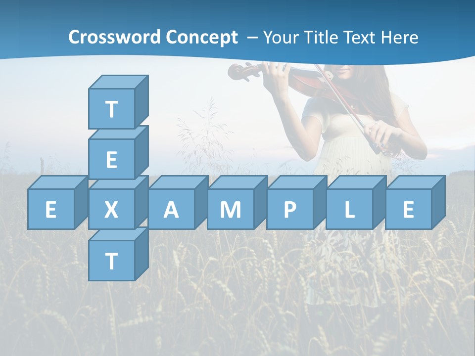 A Woman Playing Violin In A Field Of Wheat PowerPoint Template