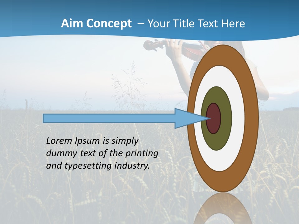 A Woman Playing Violin In A Field Of Wheat PowerPoint Template