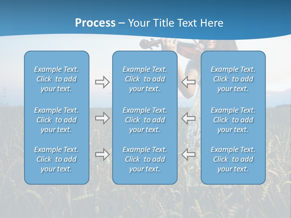 A Woman Playing Violin In A Field Of Wheat PowerPoint Template