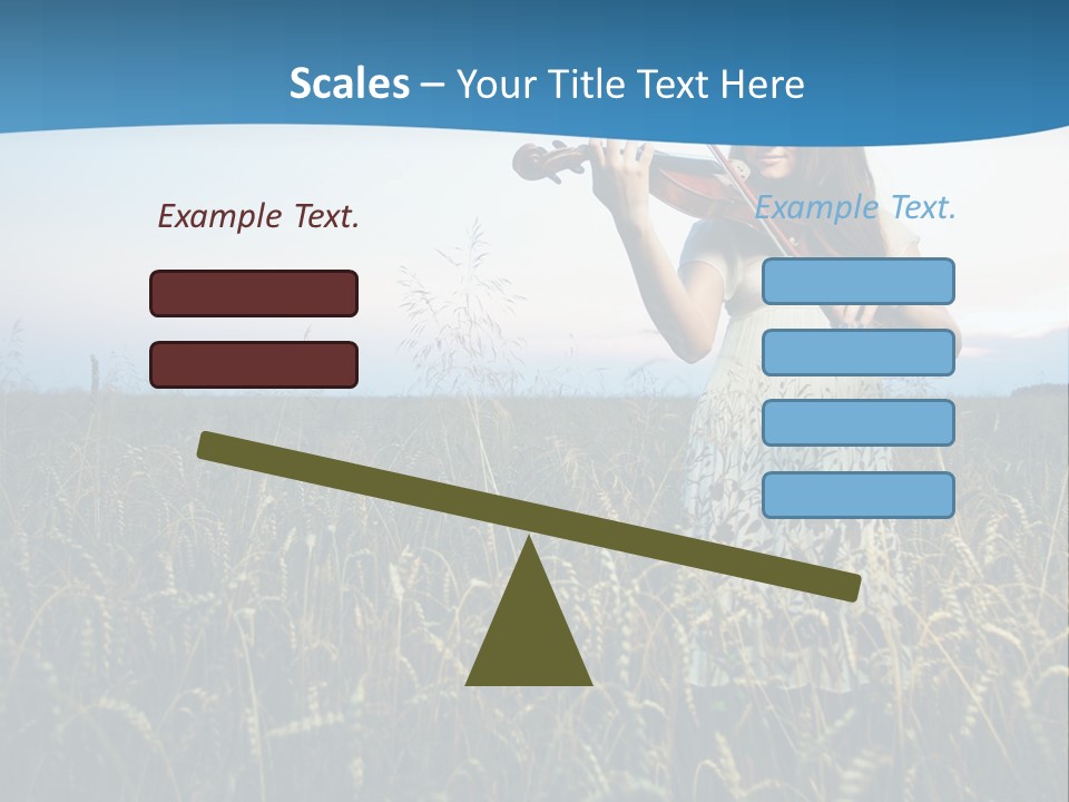 A Woman Playing Violin In A Field Of Wheat PowerPoint Template