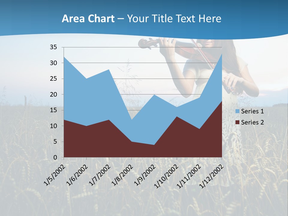 A Woman Playing Violin In A Field Of Wheat PowerPoint Template