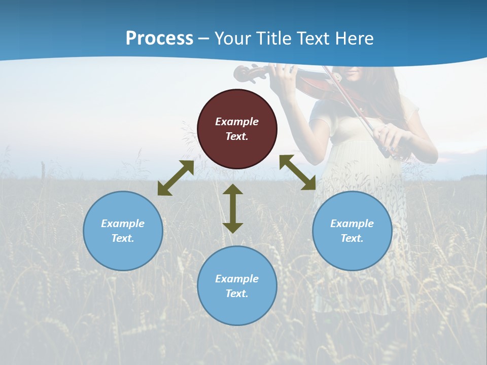 A Woman Playing Violin In A Field Of Wheat PowerPoint Template