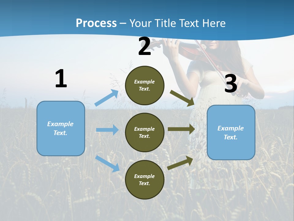 A Woman Playing Violin In A Field Of Wheat PowerPoint Template