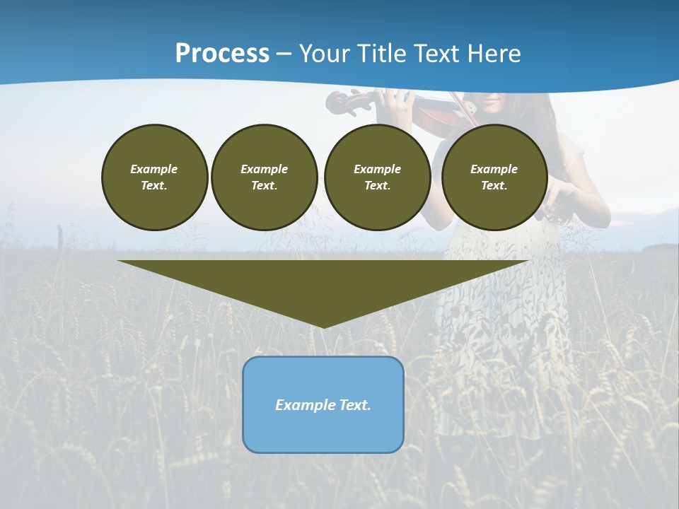 A Woman Playing Violin In A Field Of Wheat PowerPoint Template