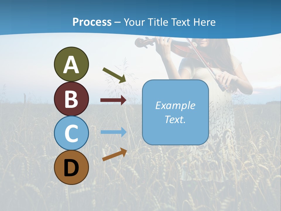 A Woman Playing Violin In A Field Of Wheat PowerPoint Template