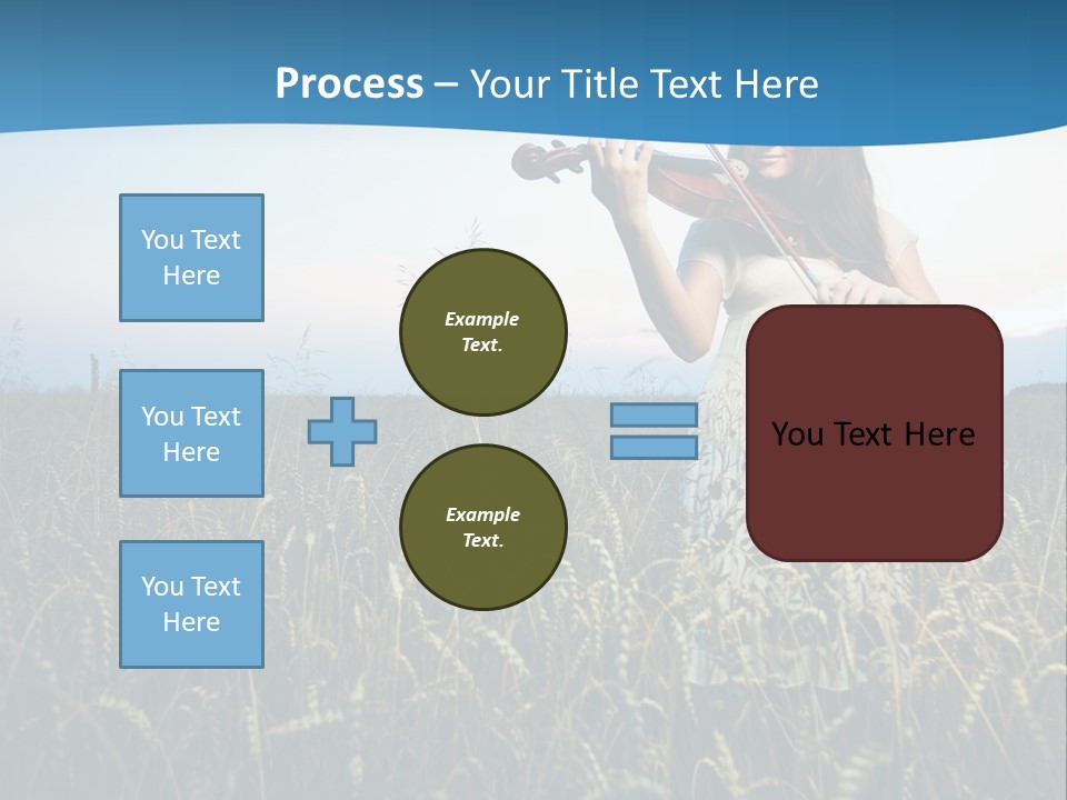 A Woman Playing Violin In A Field Of Wheat PowerPoint Template