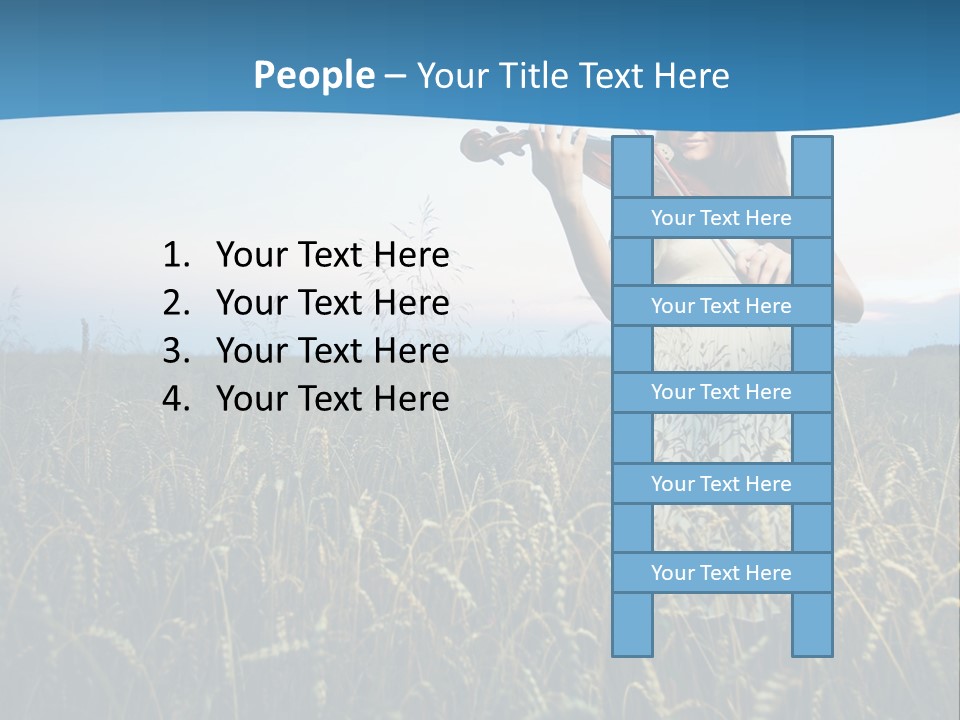 A Woman Playing Violin In A Field Of Wheat PowerPoint Template