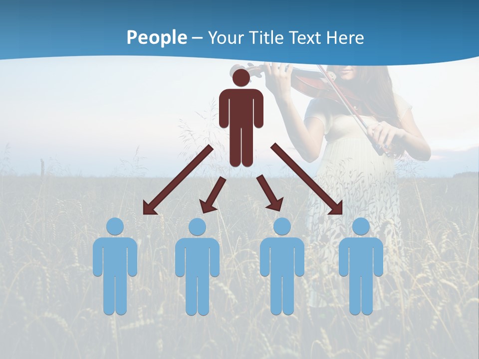 A Woman Playing Violin In A Field Of Wheat PowerPoint Template