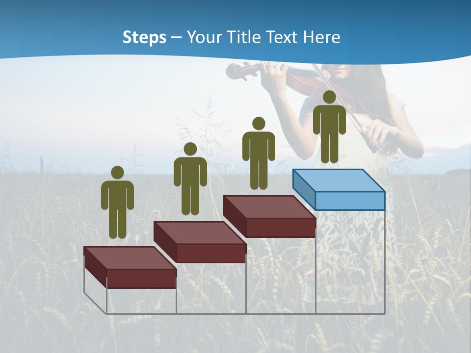 A Woman Playing Violin In A Field Of Wheat PowerPoint Template