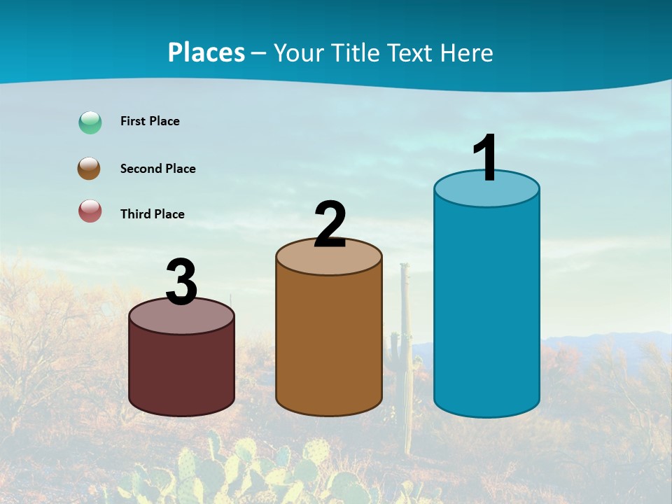 A Cactus In The Desert With A Sky Background PowerPoint Template