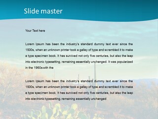 A Cactus In The Desert With A Sky Background PowerPoint Template