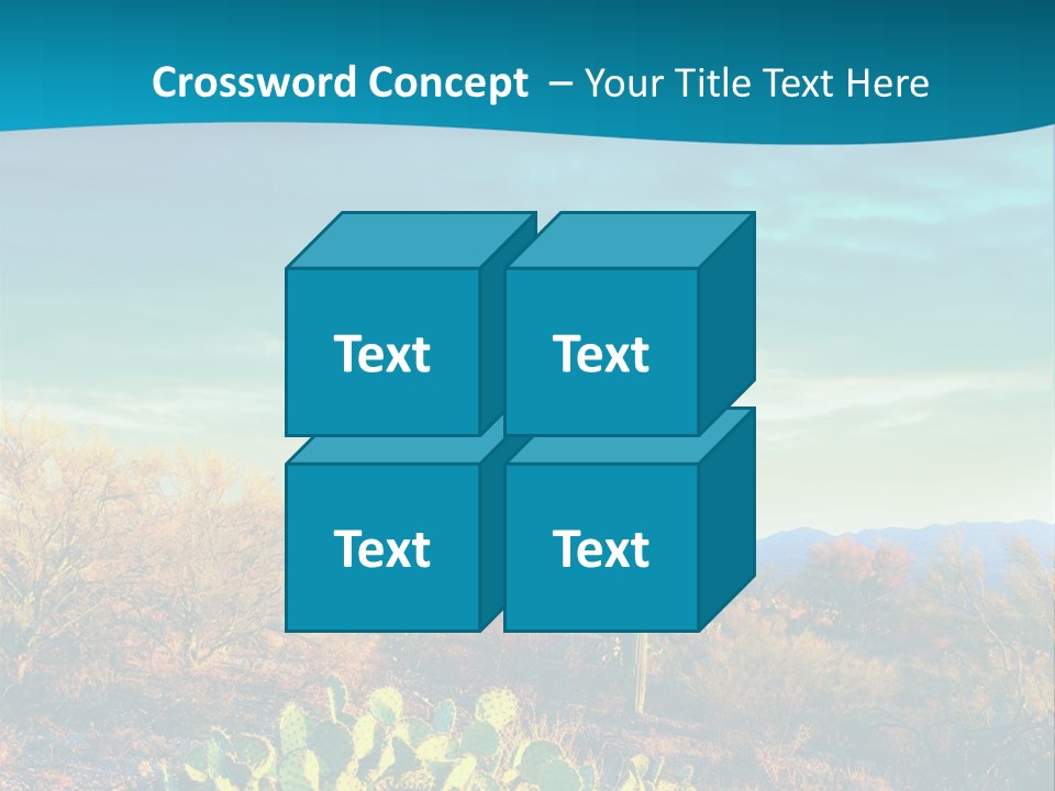 A Cactus In The Desert With A Sky Background PowerPoint Template