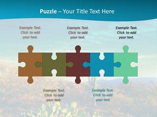 A Cactus In The Desert With A Sky Background PowerPoint Template