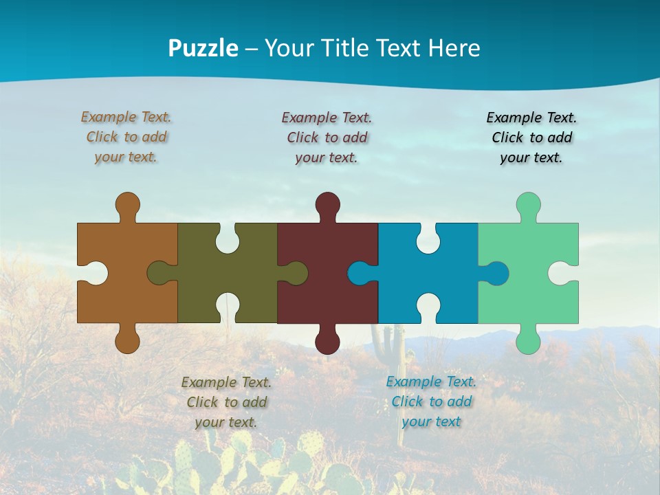 A Cactus In The Desert With A Sky Background PowerPoint Template