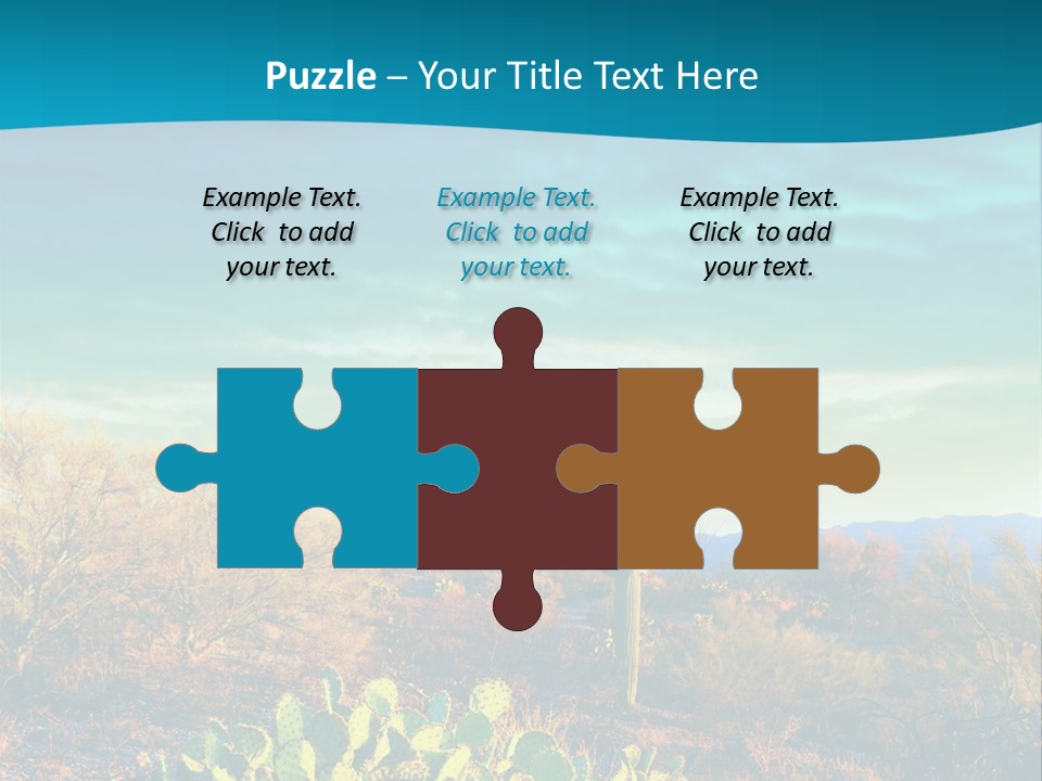 A Cactus In The Desert With A Sky Background PowerPoint Template