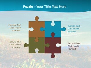 A Cactus In The Desert With A Sky Background PowerPoint Template