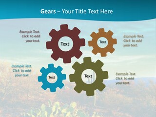 A Cactus In The Desert With A Sky Background PowerPoint Template