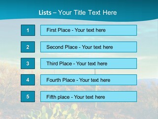 A Cactus In The Desert With A Sky Background PowerPoint Template