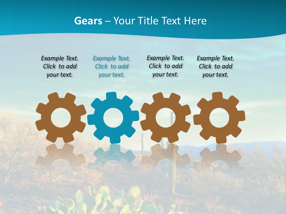 A Cactus In The Desert With A Sky Background PowerPoint Template