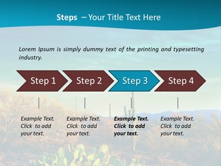 A Cactus In The Desert With A Sky Background PowerPoint Template