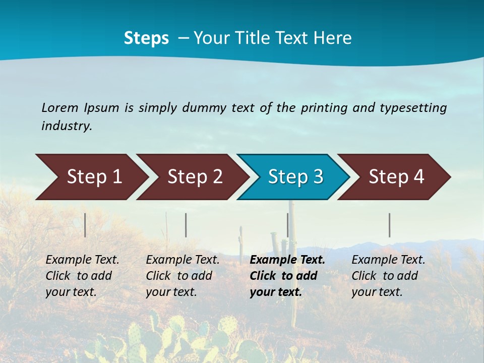 A Cactus In The Desert With A Sky Background PowerPoint Template