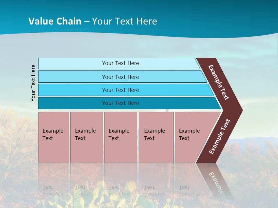 A Cactus In The Desert With A Sky Background PowerPoint Template
