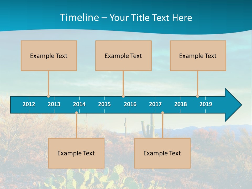A Cactus In The Desert With A Sky Background PowerPoint Template