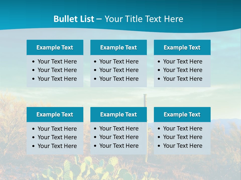 A Cactus In The Desert With A Sky Background PowerPoint Template