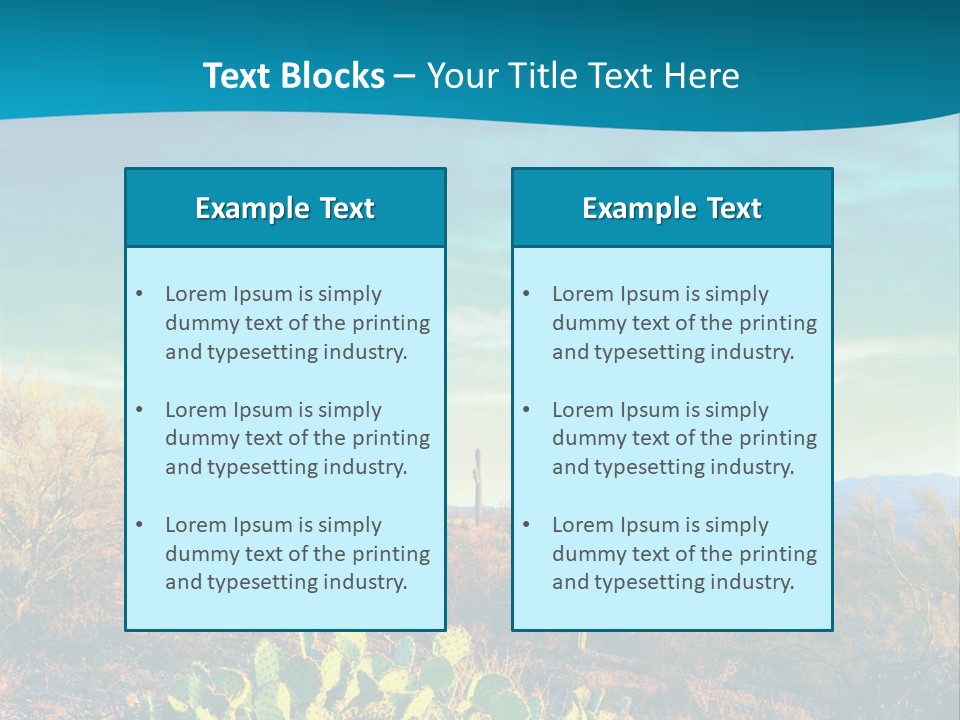 A Cactus In The Desert With A Sky Background PowerPoint Template