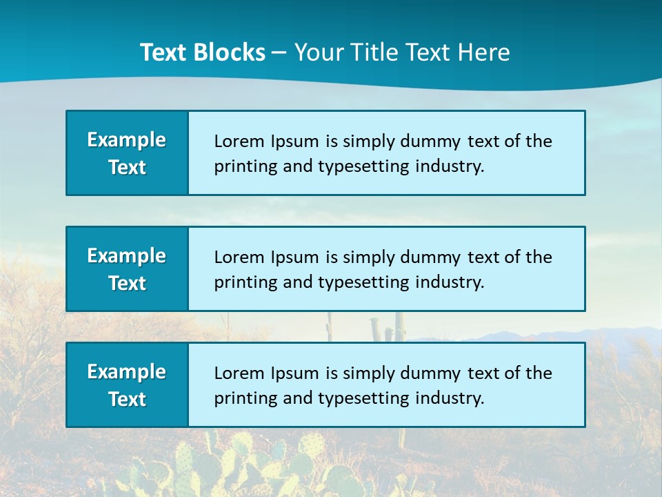A Cactus In The Desert With A Sky Background PowerPoint Template